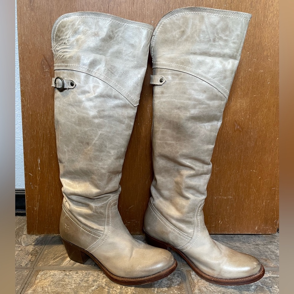 Frye Jane Tall Cuff boots in Taupe